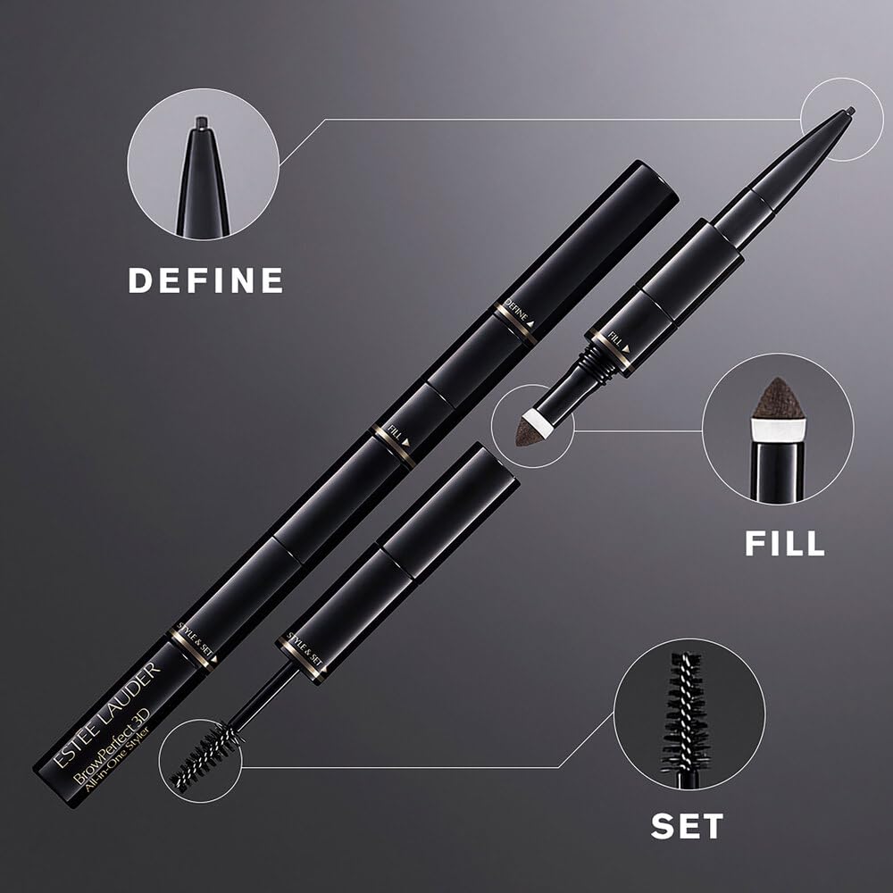 Estée Lauder BrowPerfect 3D All-In-One Styler with Eyebrow Gel, Pencil & Powder plus Spooled Brush